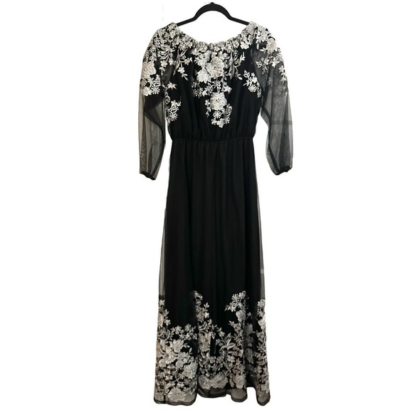 Inc International Concepts Off The Shoulder Heavily Embroidered Maxi Dress- Sz 6 - Picture 5 of 7